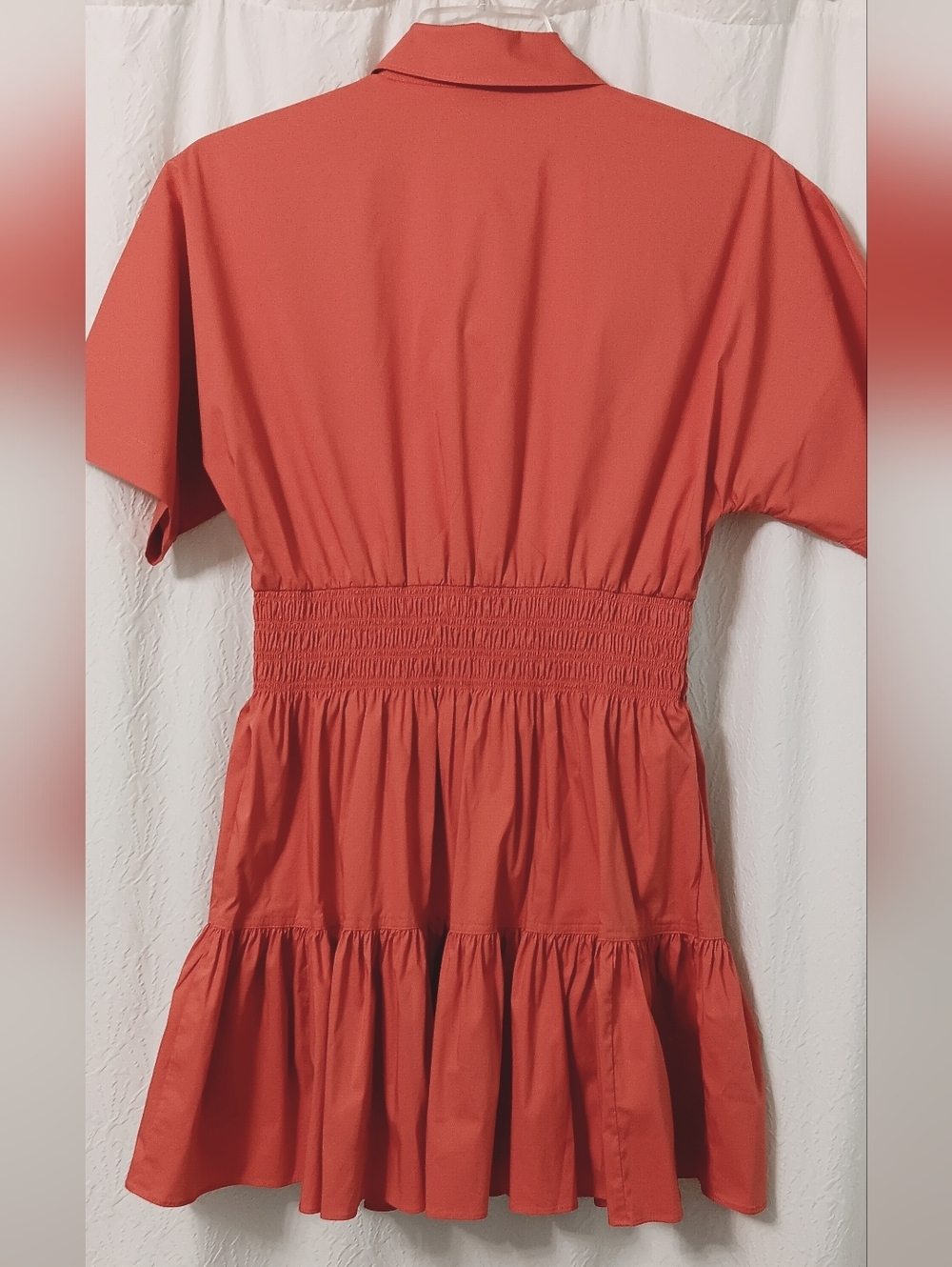 VERONICA BEARD Shirt dressCotton-blend poplin Shirred Button Size 10 - Picture 9 of 14